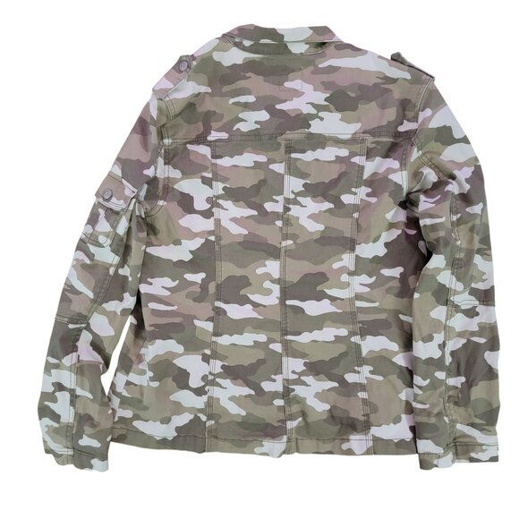 Kensie Jeans Camouflage Military Style Jacket L Cotton/Spandex - Picture 2 of 6